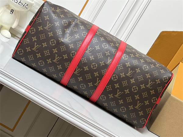 モノグラム 話題入り レッドアクセント LOUIS VUITTON ルイヴィトン コピー バッグ キーポル風 旅行対応 大容量スタイル