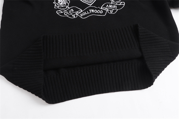 クラシックエンブレム刺繍 クルーネック モードクラシカル AMIRI アミリ コピー ニット こなれ見え 上質ストリート