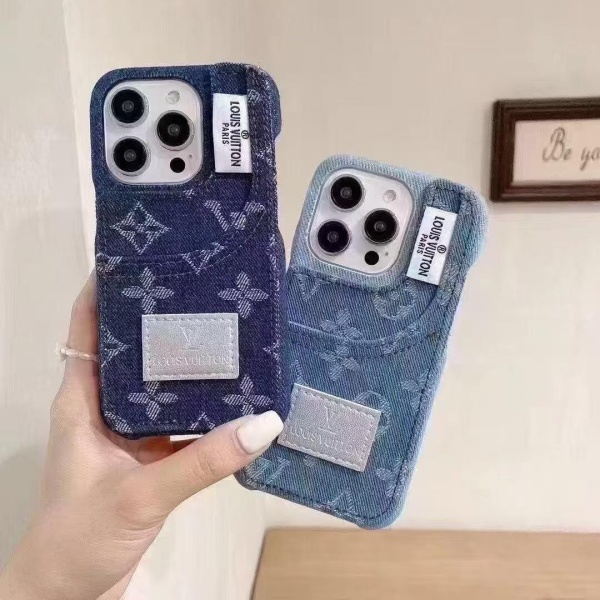 LOUIS VUITTON コピー IPHONE17 新作 デニム調 ポケット付き iPhoneケース モノグラム 保護ケース 売れ筋候補