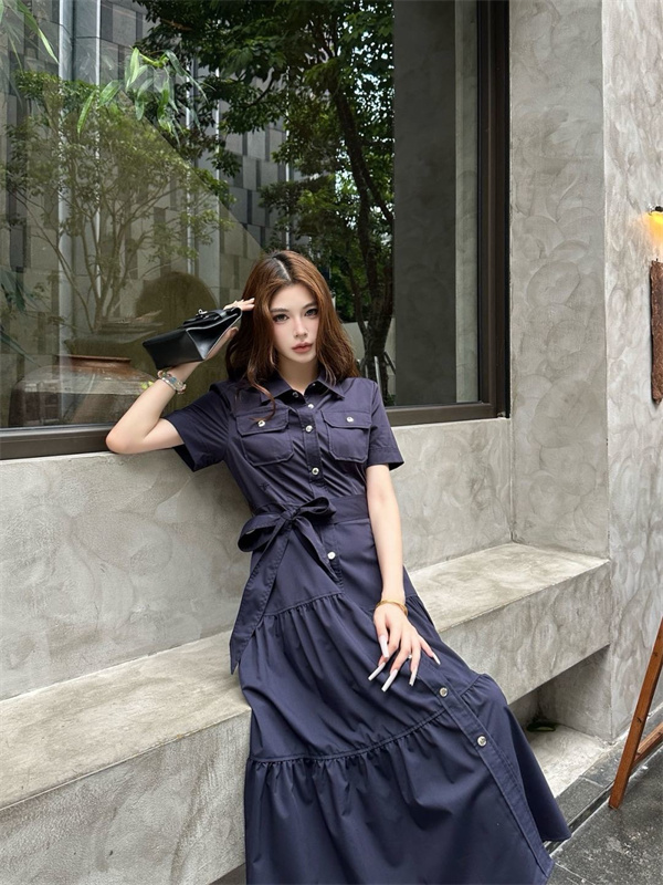 上質フェミニン ティアードロングワンピース 軽やか素材 DIOR ディオール コピー ワンピース きれいめスタイル 都会的モード感