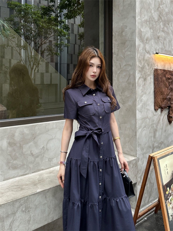 上質フェミニン ティアードロングワンピース 軽やか素材 DIOR ディオール コピー ワンピース きれいめスタイル 都会的モード感