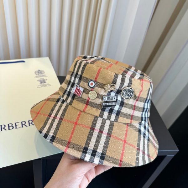 BURBERRY バーバリー 2026  ヴィンテージチェックバケットハット ワッペンデザイン ユニセックス クラシックスタイル