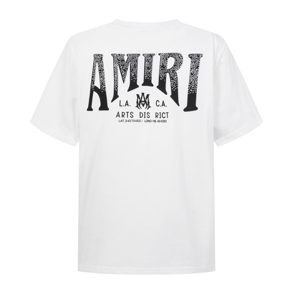 AMIRI アミリ 2026新作 ラインストーン ロゴプリント 半袖Tシャツ コットン クルーネック オーバーサイズ 人気