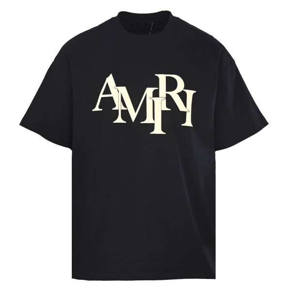 AMIRI アミリ 2026新作 発泡ロゴプリント 半袖Tシャツ コットン クルーネック オーバーサイズ 人気