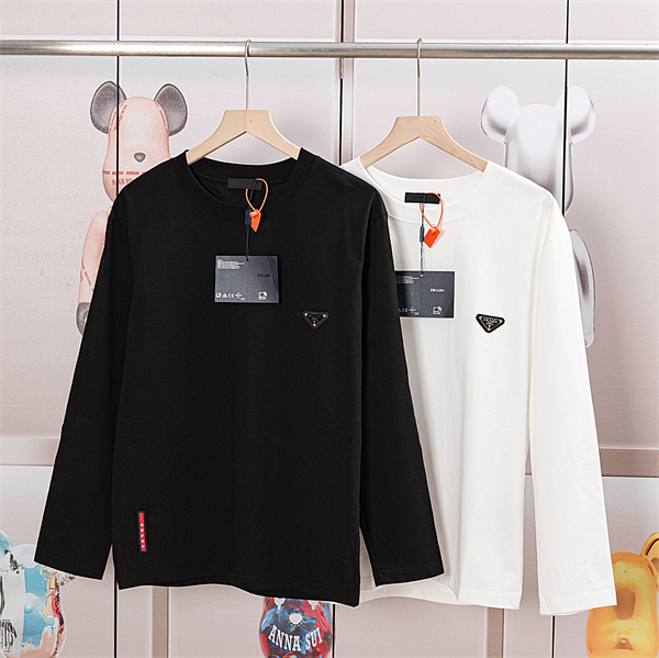 ロングスリーブ シンプルブラック 通勤カジュアル PRADA プラダ コピー Tシャツ 着回し対応 注目商品