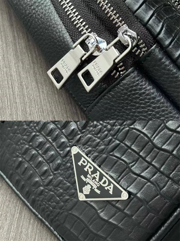 ワンショルダーバッグ レザー調 メンズライク仕様 PRADA プラダ コピー バッグ 外出対応 実用派モデル 今季チェック