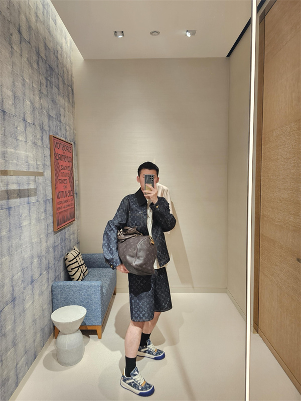 モノグラムデニム シグネチャーパターン カジュアルショーツ LOUIS VUITTON ルイヴィトン コピー ハーフパンツ ストリートスタイル対応