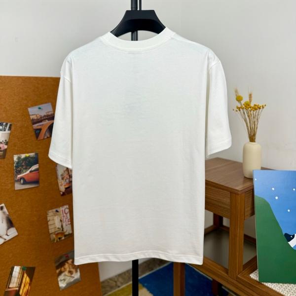 BURBERRY バーバリー ロゴ刺繍Tシャツ アーチロゴ ナイトエンブレム刺繍 クルーネック 半袖 コットン カジュアル ペア対応 メンズ レディース