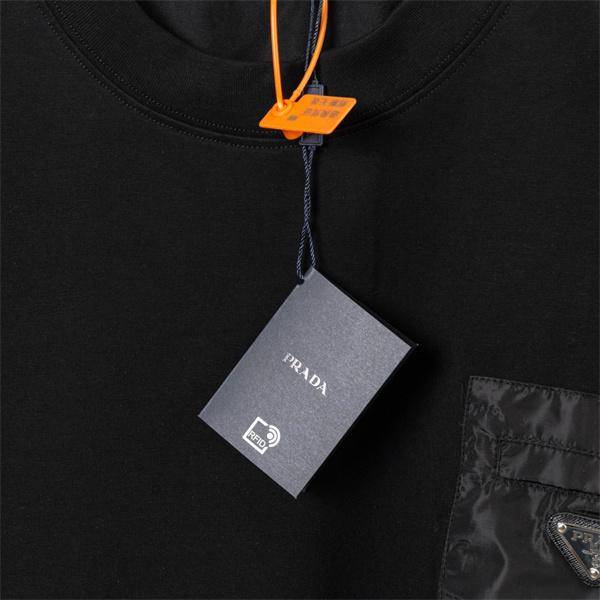 カジュアル半袖 ロゴポケットデザイン メンズ 高見え PRADA プラダ コピー Tシャツ 人気モデル