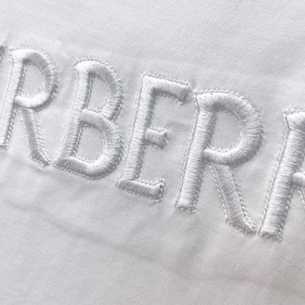 BURBERRY バーバリー エンボスロゴ刺繍Tシャツ 立体ロゴ クルーネック 半袖 コットン ミニマル デイリー ユニセックス