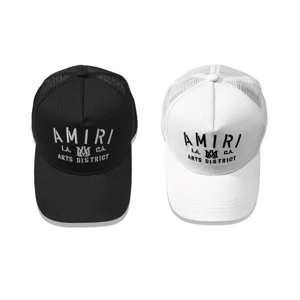 AMIRI アミリ メッシュキャップ Arts District ロゴ刺繍 トラッカーキャップ 通気設計 サイズ調整可能 ストリート ユニセックス
