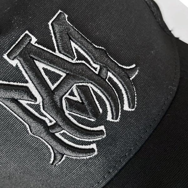 AMIRI アミリ MAモノグラム刺繍 メッシュキャップ トラッカーキャップ 立体ロゴ アジャスタブル仕様 ストリートアクセント