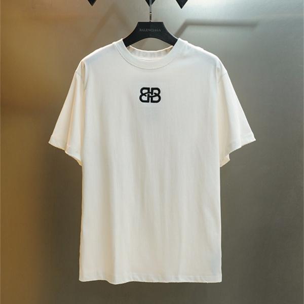 ロゴ刺繍 半袖 メンズ 人気アイテム シンプルデザイン BALENCIAGA バレンシアガ コピー Tシャツ 定番人気