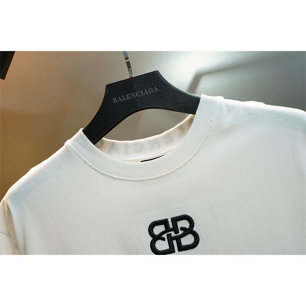 ロゴ刺繍 半袖 メンズ 人気アイテム シンプルデザイン BALENCIAGA バレンシアガ コピー Tシャツ 定番人気