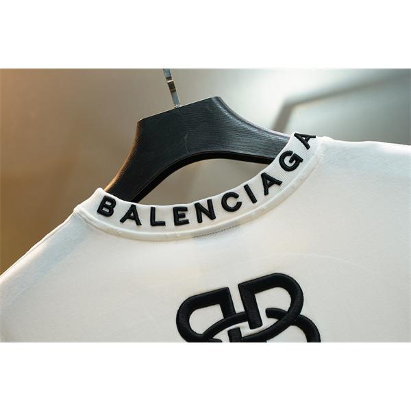 ロゴ刺繍 半袖 メンズ 人気アイテム シンプルデザイン BALENCIAGA バレンシアガ コピー Tシャツ 定番人気