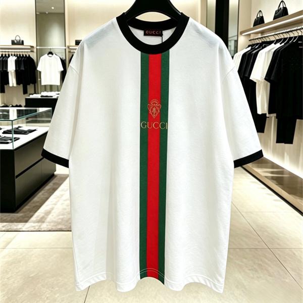 GUCCI グッチ コピー Tシャツ センターラインデザイン 半袖 メンズ 人気モデル 大人カジュアル ファッションアイテム