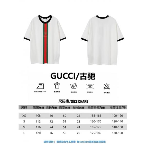 GUCCI グッチ コピー Tシャツ センターラインデザイン 半袖 メンズ 人気モデル 大人カジュアル ファッションアイテム