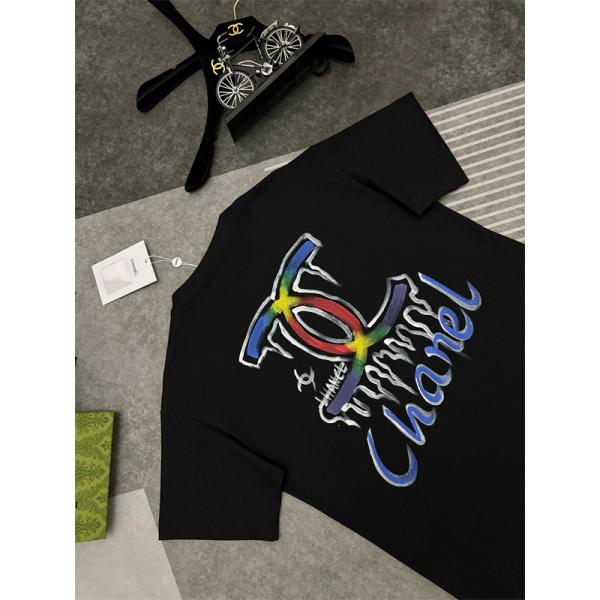 グラフィックロゴ 半袖 メンズ 個性派ファッション 上品カジュアル 2026最新 CHANEL シャネル コピー Tシャツ