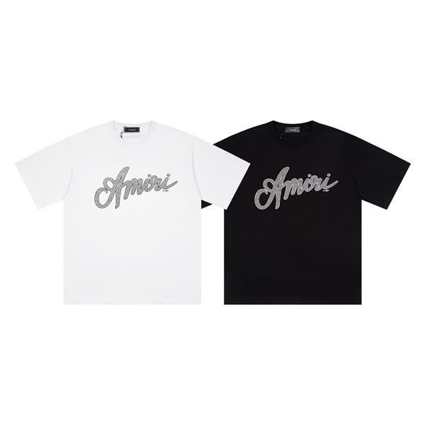 ロゴプリント 半袖 ゆったりシルエット クルーネック 男女兼用 AMIRI アミリ コピー Tシャツ カジュアル トップス