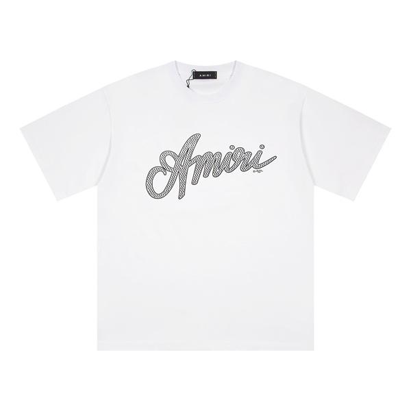 ロゴプリント 半袖 ゆったりシルエット クルーネック 男女兼用 AMIRI アミリ コピー Tシャツ カジュアル トップス