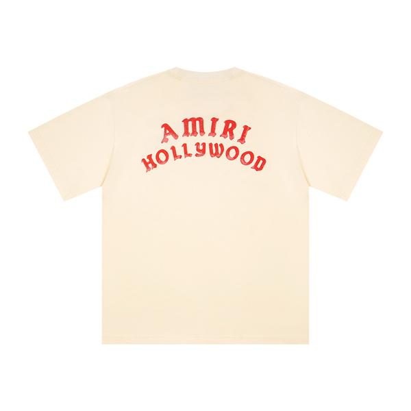 AMIRI アミリ コピー Tシャツ グラフィックロゴ メンズ 半袖 ワイドシルエット バックデザイン こなれ感 カジュアルコーデ おすすめトップス