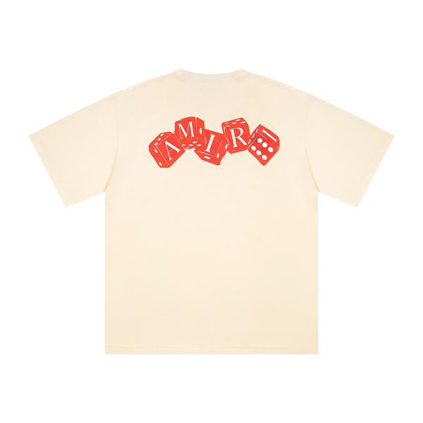 ダイスロゴ 半袖 メンズ バックプリント ワンポイント刺繍 ワイドシルエット AMIRI アミリ コピー Tシャツ ストリートカジュアル 人気トップス