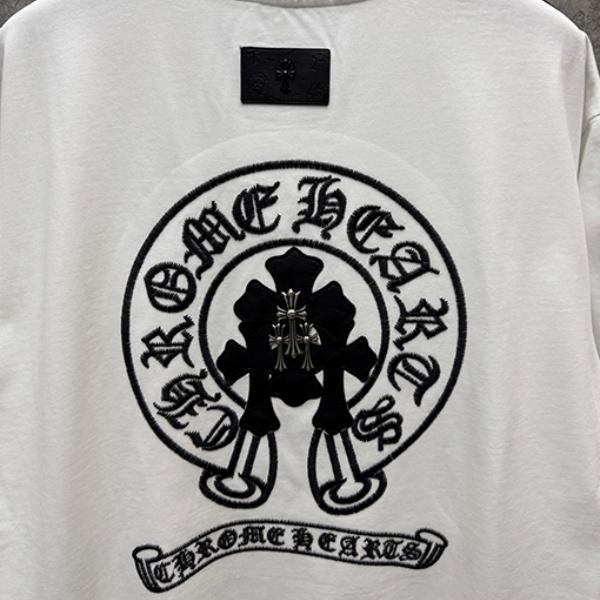 CHROME HEARTS クロムハーツ バックグラフィック 半袖Tシャツ ラインデザイン クルーネック オーバーサイズ