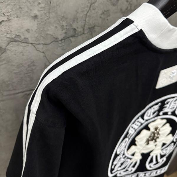 CHROME HEARTS クロムハーツ バックグラフィック 半袖Tシャツ ラインデザイン クルーネック オーバーサイズ