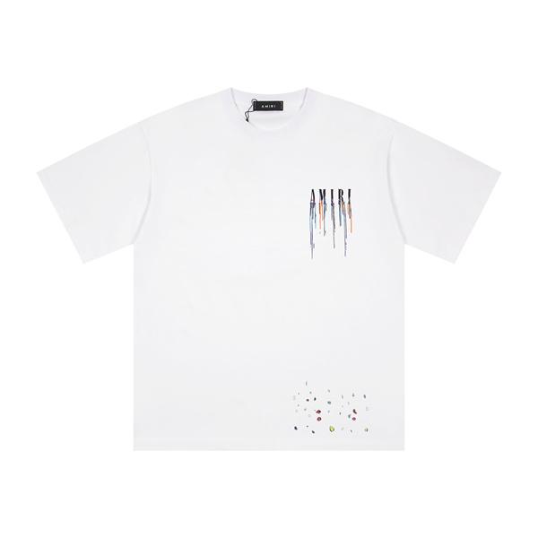 AMIRI アミリ コピー Tシャツ ペイントグラフィック メンズ 半袖 2026話題 ロゴ主役 ストリート映え ゆったり 人気急上昇