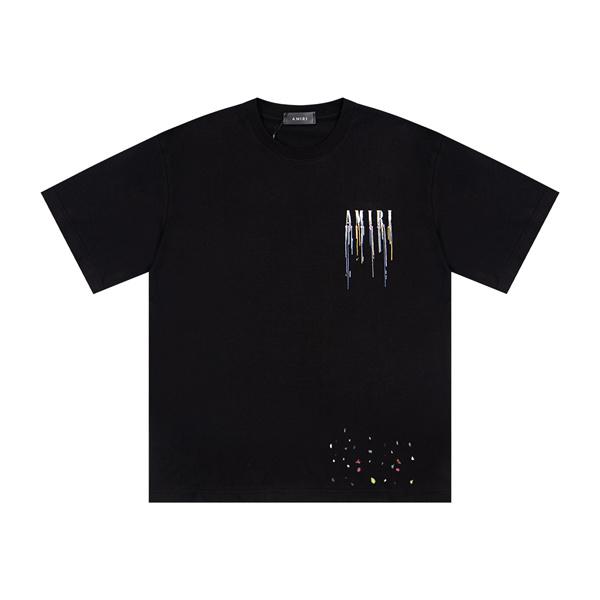 AMIRI アミリ コピー Tシャツ ペイントグラフィック メンズ 半袖 2026話題 ロゴ主役 ストリート映え ゆったり 人気急上昇