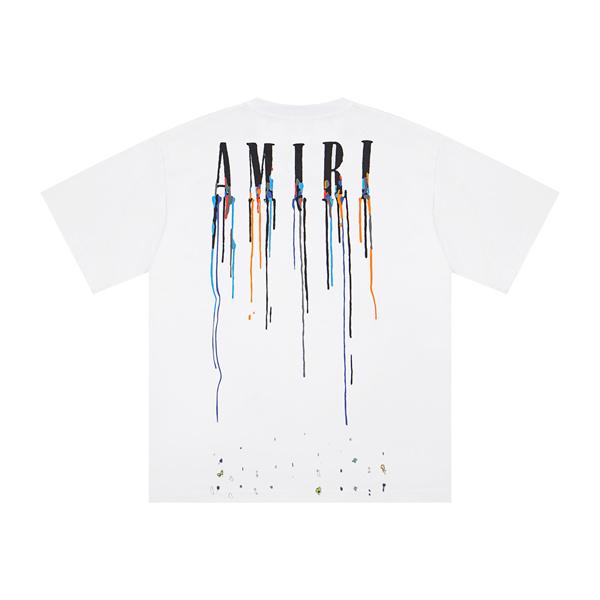 AMIRI アミリ コピー Tシャツ ペイントグラフィック メンズ 半袖 2026話題 ロゴ主役 ストリート映え ゆったり 人気急上昇