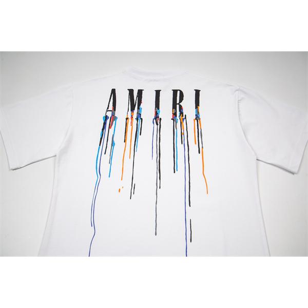 AMIRI アミリ コピー Tシャツ ペイントグラフィック メンズ 半袖 2026話題 ロゴ主役 ストリート映え ゆったり 人気急上昇