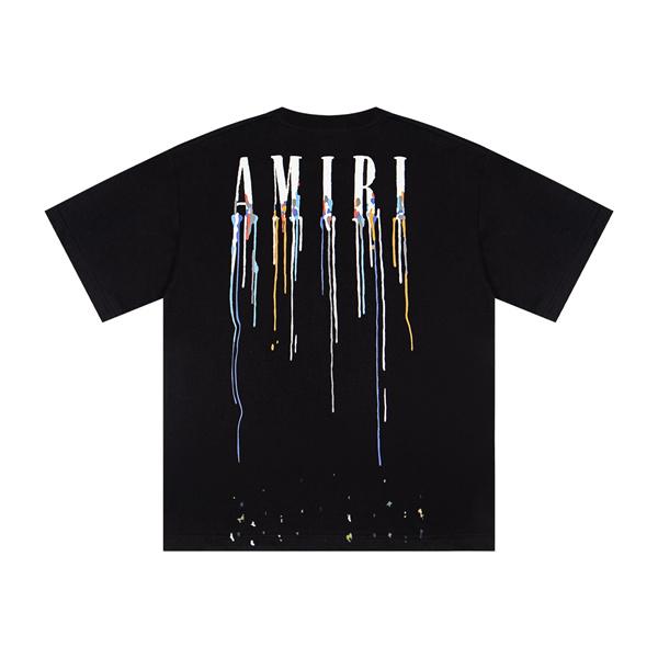 AMIRI アミリ コピー Tシャツ ペイントグラフィック メンズ 半袖 2026話題 ロゴ主役 ストリート映え ゆったり 人気急上昇