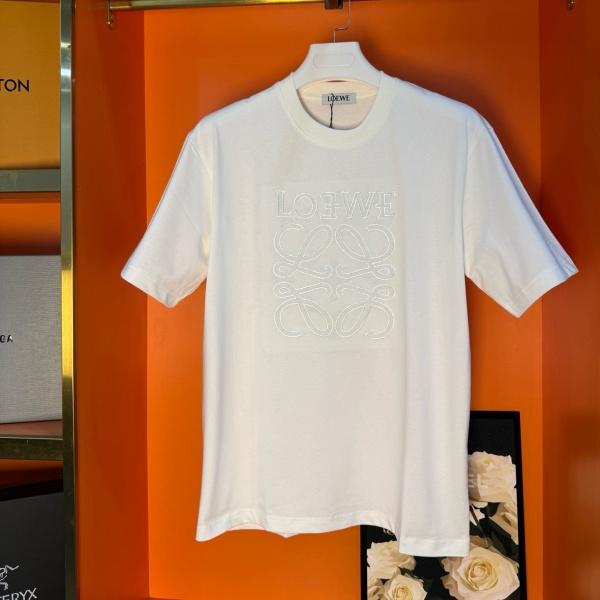 LOEWE ロエベ クラシックアナグラム 刺繍デザインTシャツ コットン半袖 ファッション 売れ筋 快適フィット