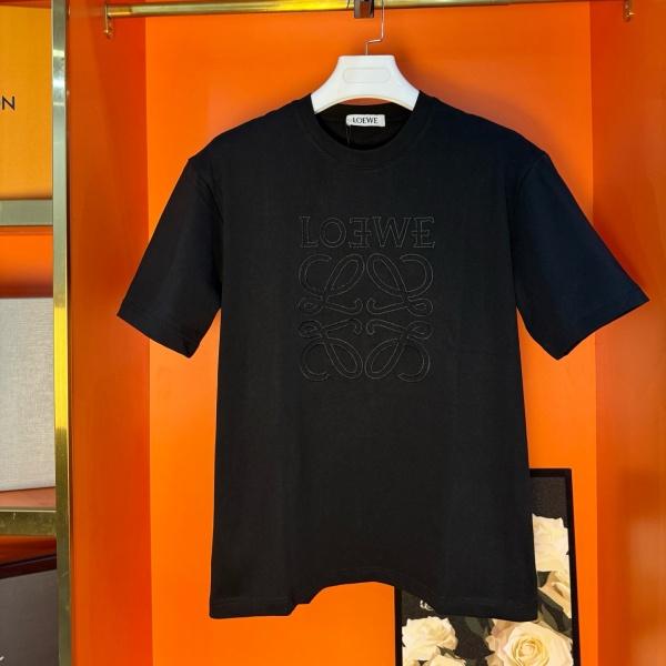 LOEWE ロエベ クラシックアナグラム 刺繍デザインTシャツ コットン半袖 ファッション 売れ筋 快適フィット