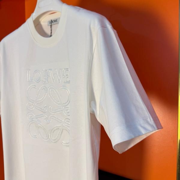 LOEWE ロエベ クラシックアナグラム 刺繍デザインTシャツ コットン半袖 ファッション 売れ筋 快適フィット