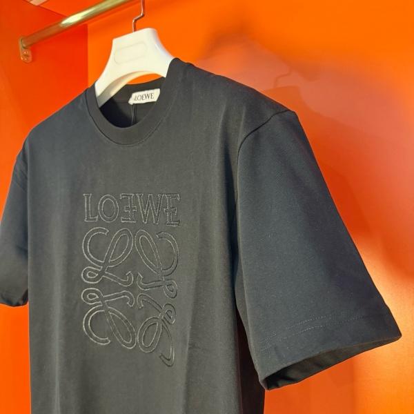 LOEWE ロエベ クラシックアナグラム 刺繍デザインTシャツ コットン半袖 ファッション 売れ筋 快適フィット