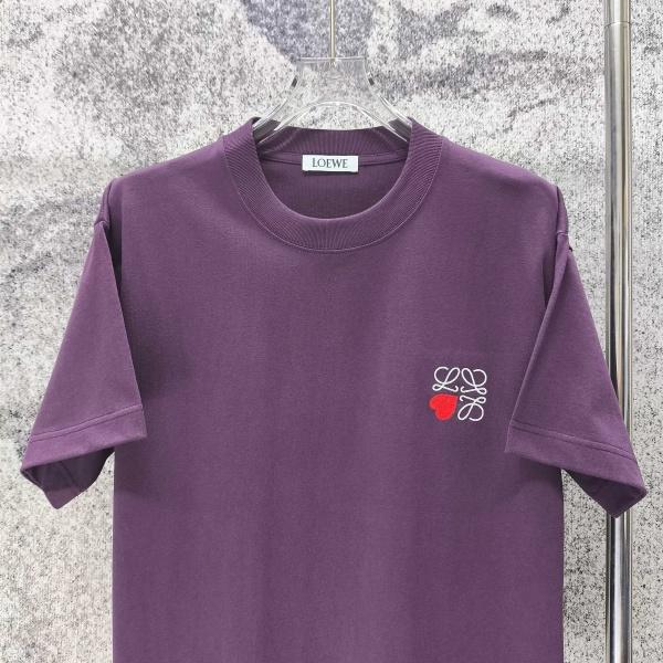 LOEWE コピー ロエベ ハートアナグラム刺繍 半袖Tシャツ ワンポイントデザイン リラックスフィット 2026新作 人気トップス