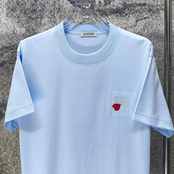 LOEWE コピー ロエベ ハートアナグラム刺繍 半袖Tシャツ ワンポイントデザイン リラックスフィット 2026新作 人気トップス