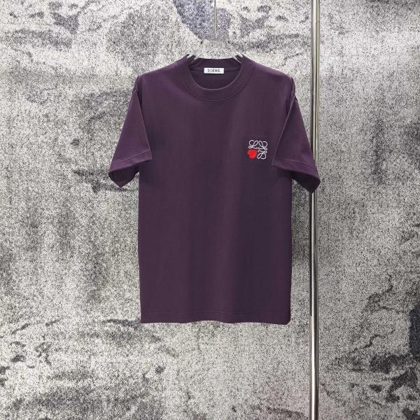 LOEWE コピー ロエベ ハートアナグラム刺繍 半袖Tシャツ ワンポイントデザイン リラックスフィット 2026新作 人気トップス