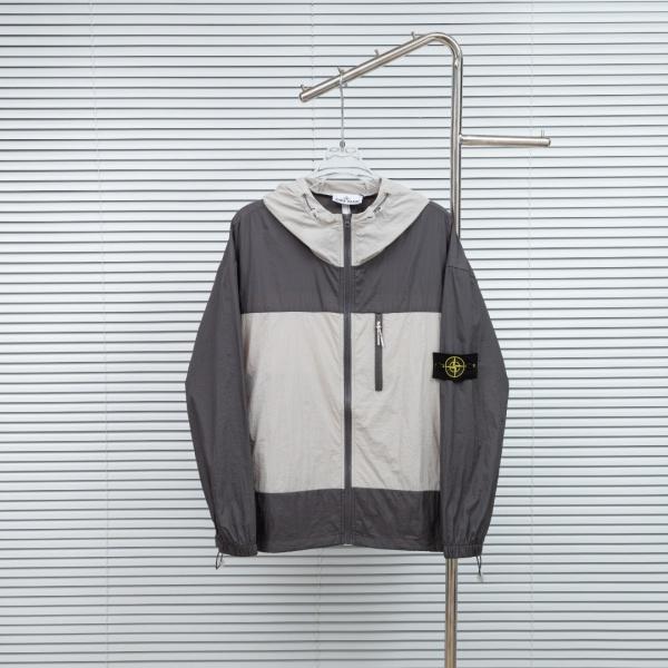 STONE ISLAND コピー ストーンアイランド 配色フーデッドジャケット 軽量ウィンドブレーカー 撥水デザイン アウトドア人気モデル 2026新作