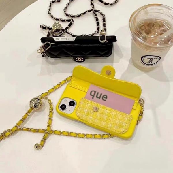CHANEL コピー シャネル コピー チェーンストラップ付きスマホケース カード収納 ショルダー対応 ツイード調