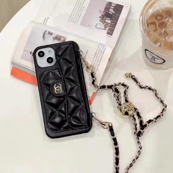 CHANEL コピー シャネル コピー チェーンストラップ付きスマホケース カード収納 ショルダー対応 ツイード調