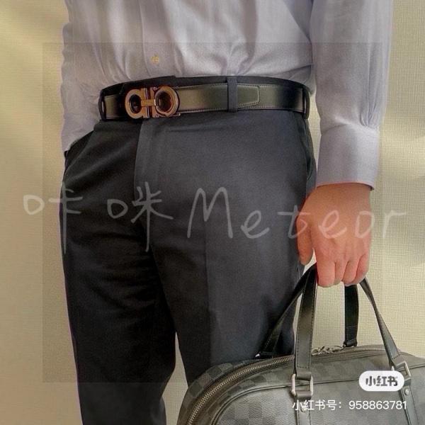 Ferragamo フェラガモ ダブルガンチーニベルト ビジネス対応 上品バックル 人気レザーベルト