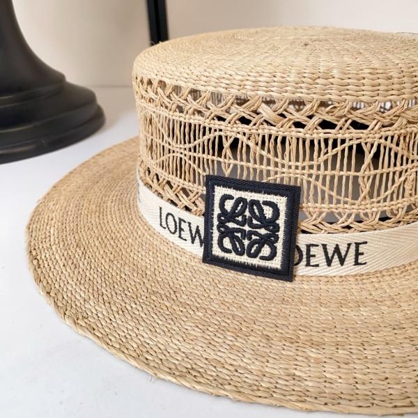 LOEWE ロエベ風 爆売れ ラフィア編み 平顶ハット レディース 透かし