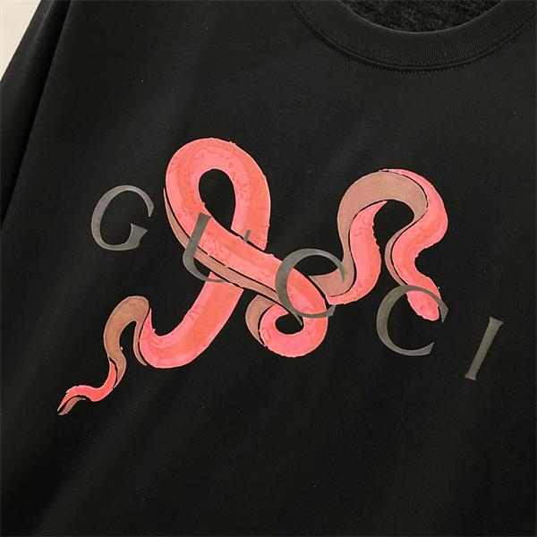 グラフィックプリント スネーク柄 クルーネック GUCCI グッチ コピー 半袖トップス 一枚で決まる 話題 注目デザイン