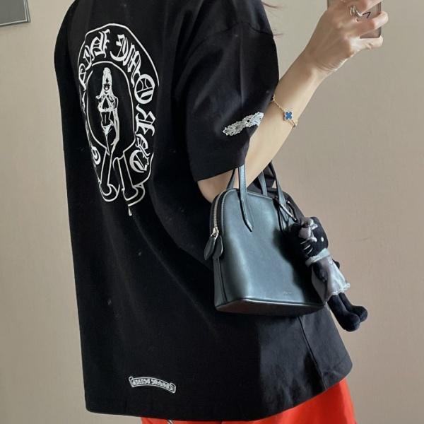 Chrome Hearts クロムハーツ Deadly Doll 半袖Tシャツ 胸ポケットデザイン バックプリント 主役級 オーバーサイズ 人気上昇中 ストリート系 男女兼用