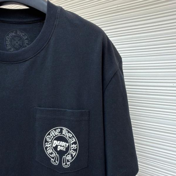 Chrome Hearts クロムハーツ Deadly Doll 半袖Tシャツ 胸ポケットデザイン バックプリント 主役級 オーバーサイズ 人気上昇中 ストリート系 男女兼用