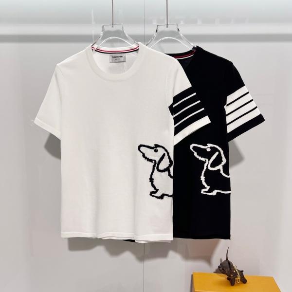 THOM BROWNE 半袖 ニット Tシャツ THOM BROWNE トムブラウン 2026新作 ダックスフンド柄ニット半袖T