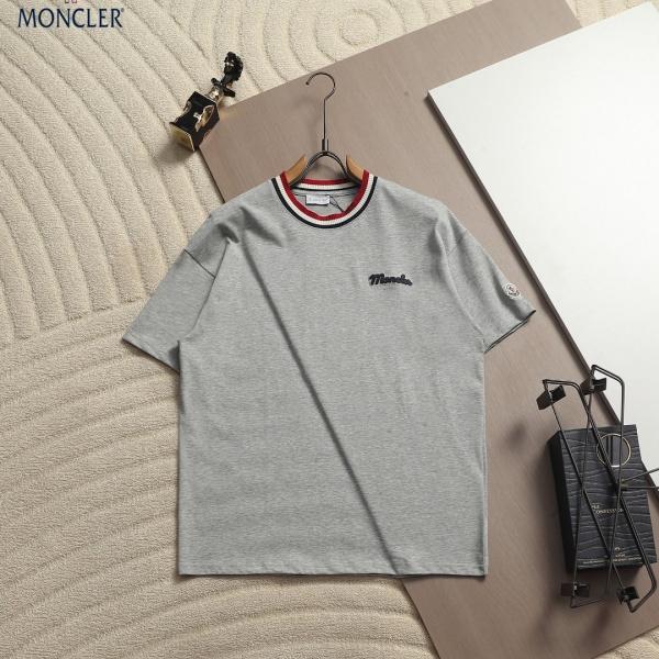 MONCLER モンクレール 刺繍ロゴTシャツ リブラインデザイン 半袖 